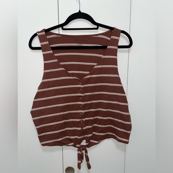 American Eagle Outfitters Tops - American Eagle Button & Tie Front Cropped Tank Top
